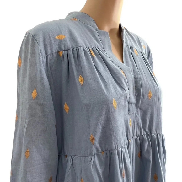 Hand Crafted Cotton Tiered Maxi Dress NWOT - Picture 4 of 11